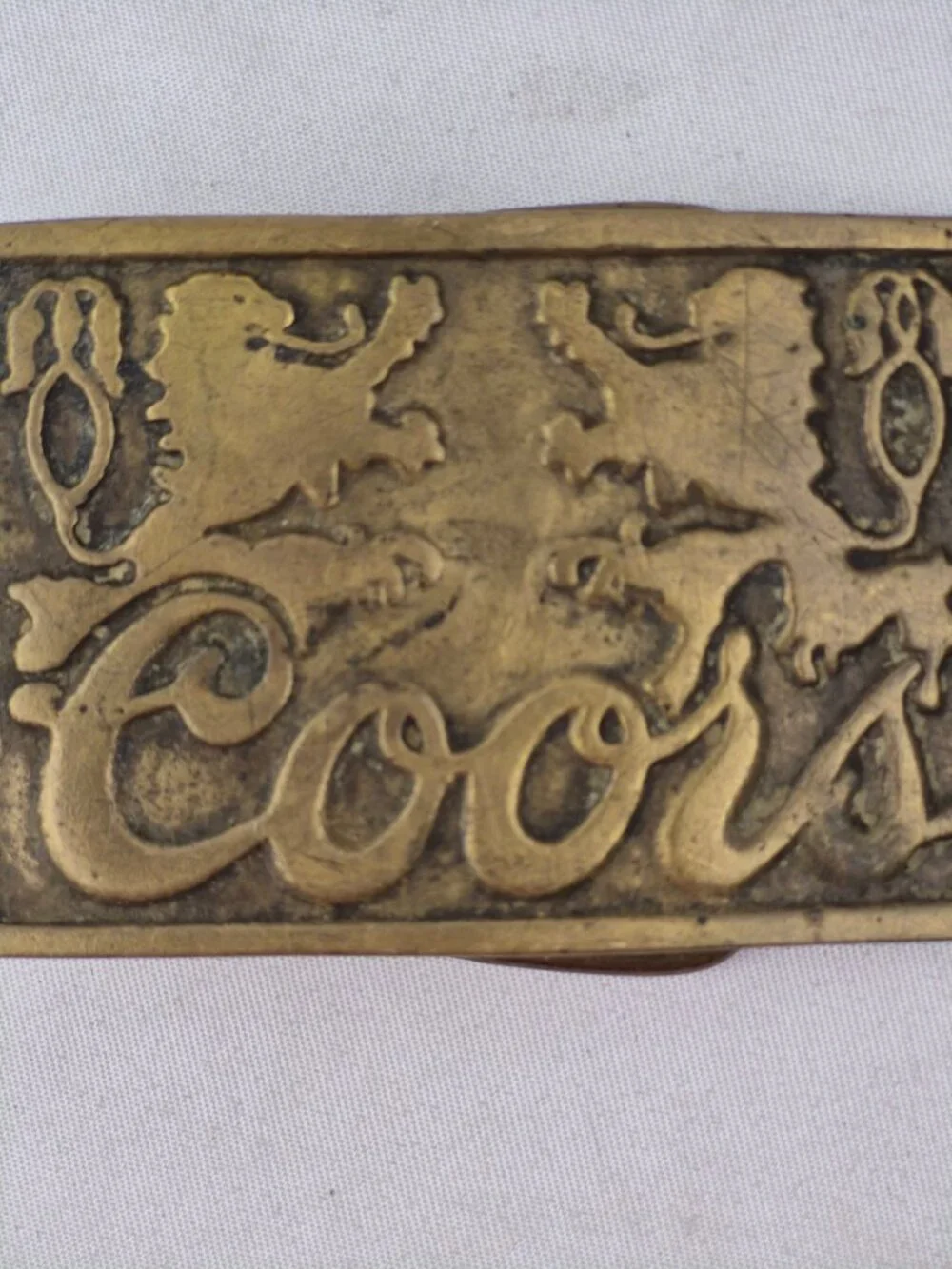 Vintage Coors Beer Belt Buckle Solid Brass Made in Taiwan Retro Western, Cowboy